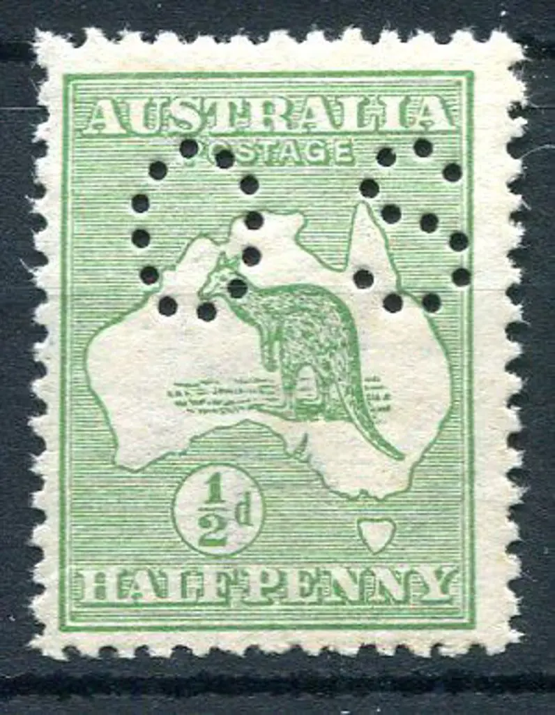 ½d green perfined small "OS". MUH, centred ... Image 1++