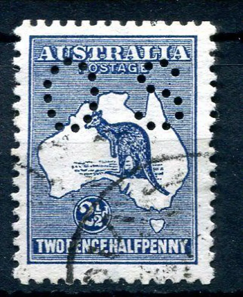 2½d light bluish-indigo perfined small "OS" Fine ... Image 1++