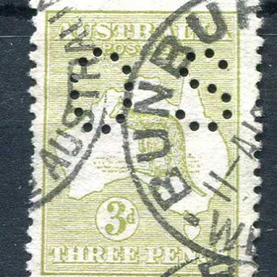 3d olive Die II perfined small "OS". Fine used ...