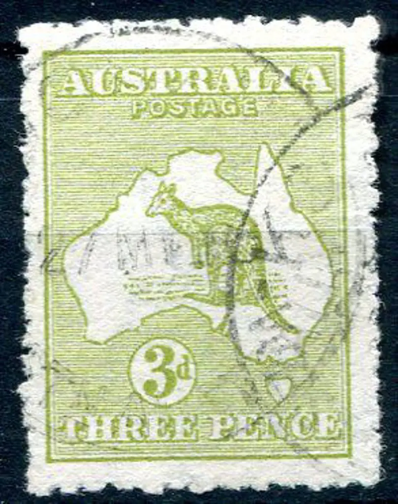3d olive-green Die I with inverted wmk Fine used ... Image 1++