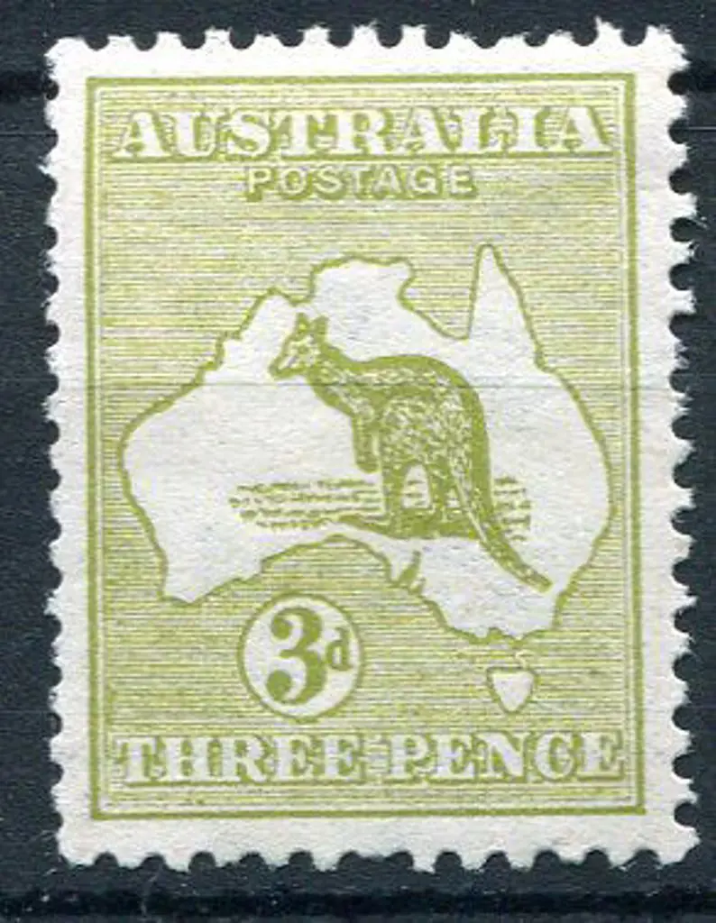 3d olive-green Die II. One flat perf at base ... Image 1++