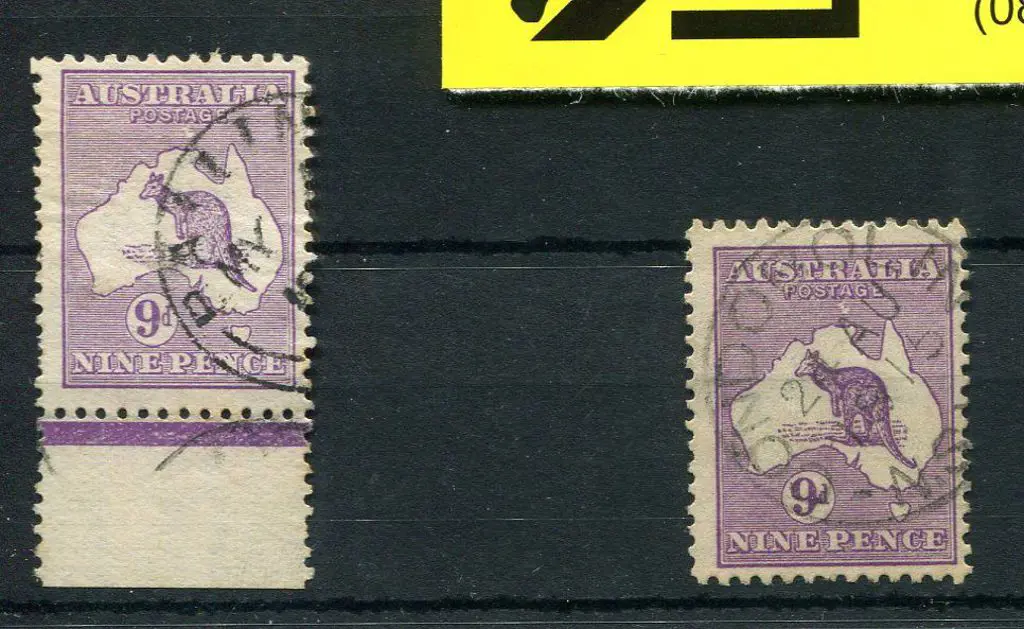 9d violet with "white flaw under "TA" of "POSTAGE" ... Image 1++