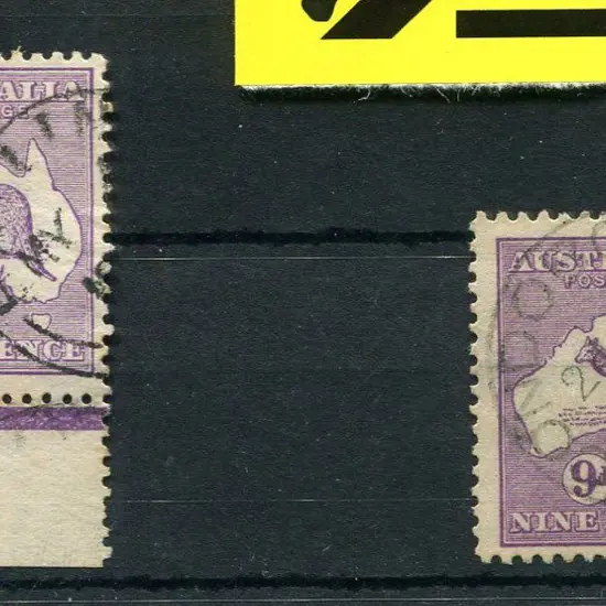 9d violet with "white flaw under "TA" of "POSTAGE" ...