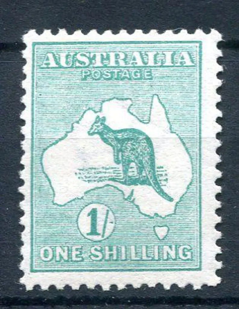 1/- blue-green. MLH, centred slightly top left. ... Image 1++