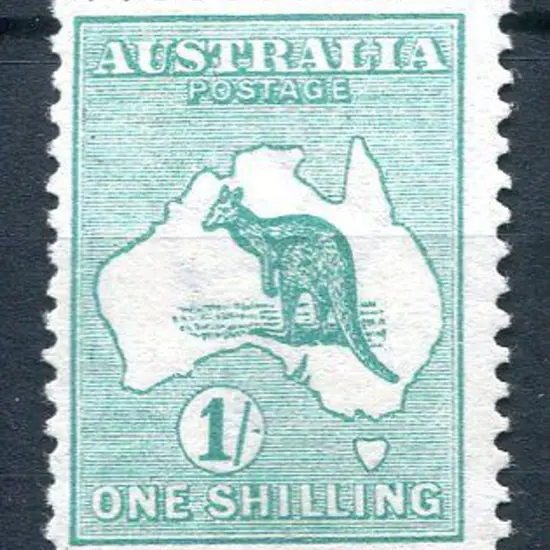 1/- blue-green. MLH, centred slightly top left. ...