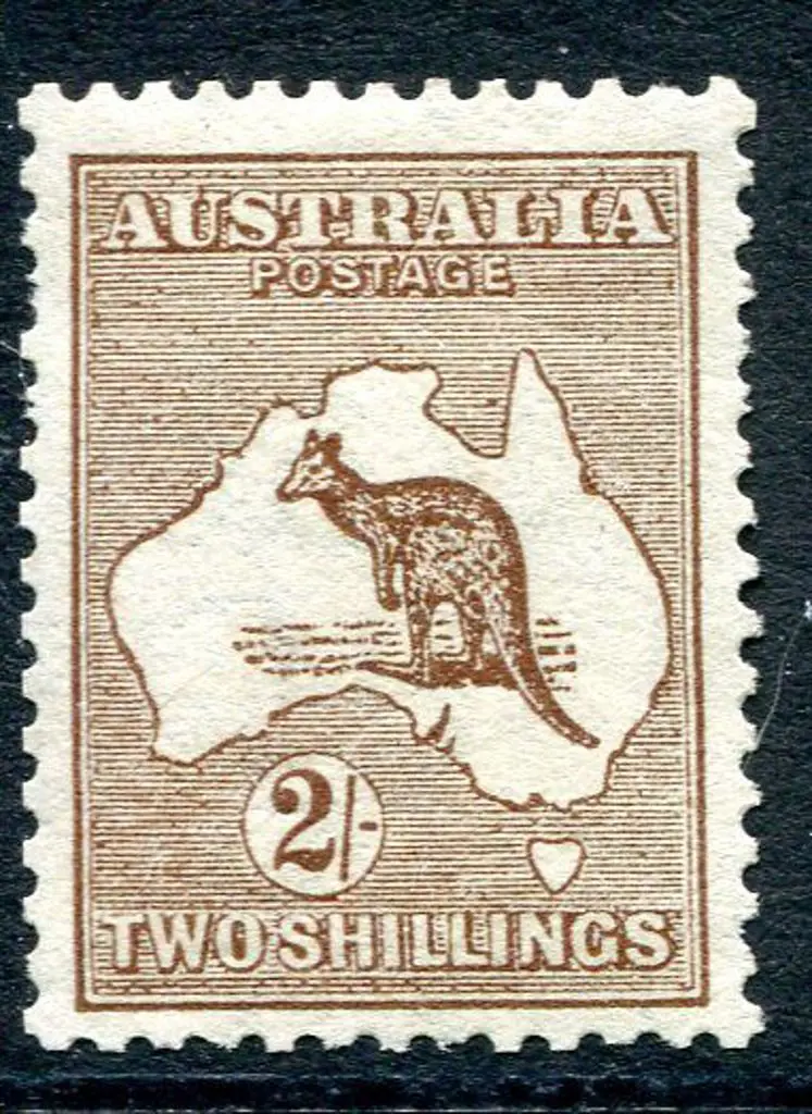 2/- dark brown. MLH & well centred with one split ... Image 1++