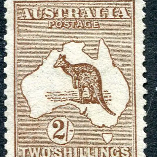 2/- dark brown. MLH & well centred with one split ...