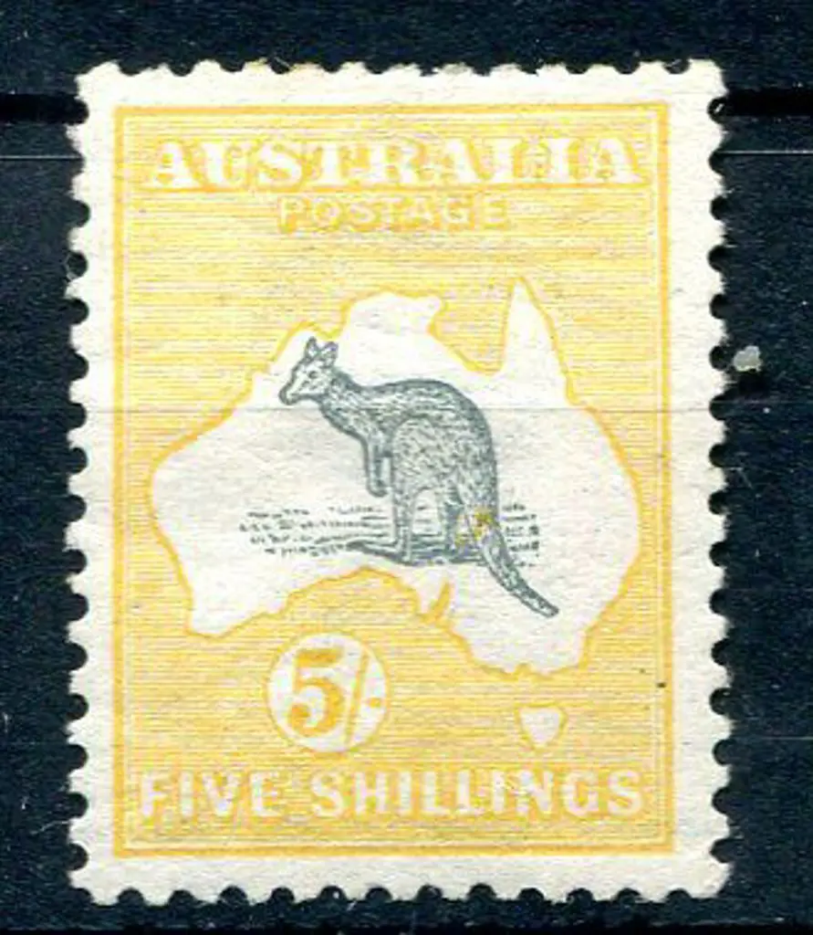 5/- grey & yellow. MLH with slightly patchy gum ... Image 1++