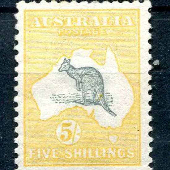5/- grey & yellow. MLH with slightly patchy gum ...