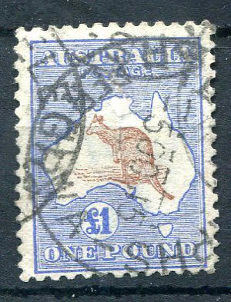 £1 red-brown & blue used with overlapping 1915 ... Image 1++