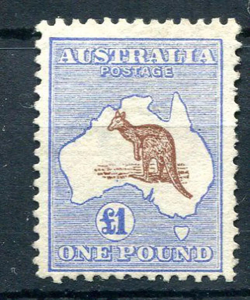£1 red-brown & blue. MLH with a couple of split ... Image 1++