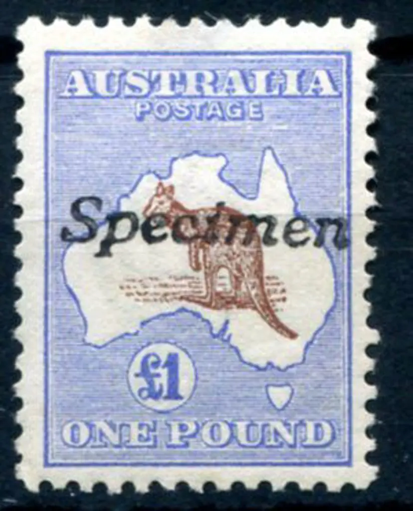 £1 red-brown & blue with "Specimen" type A h/s. ... Image 1++