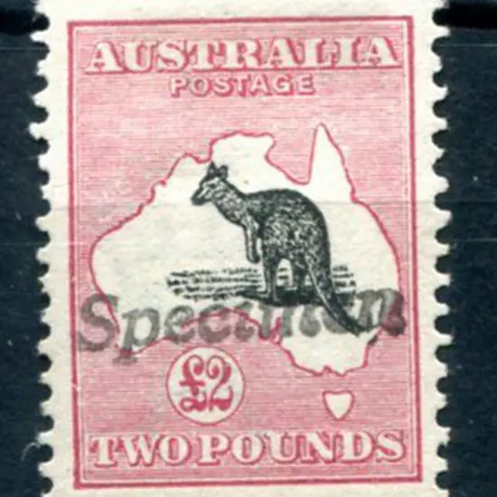 £2 black & rose with "Specimen" type A h/s. MLH & ...