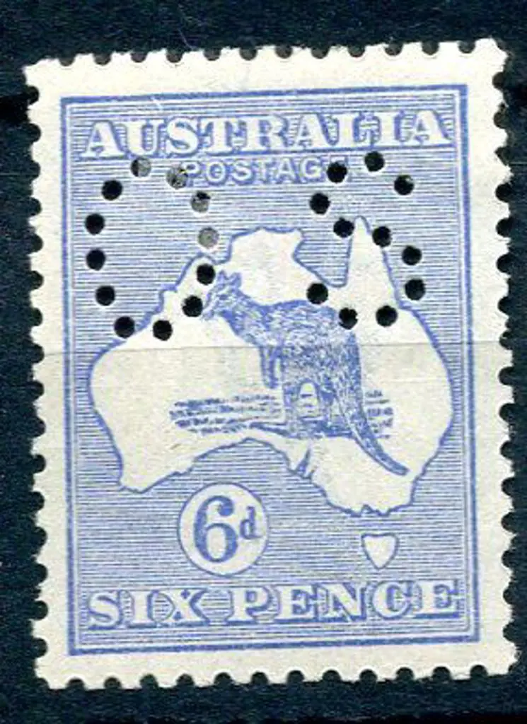 6d ultramarine perfined small "OS". Fine MVLH. ... Image 1++