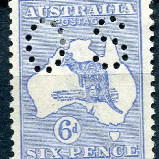 6d ultramarine perfined small "OS". Fine MVLH. ...