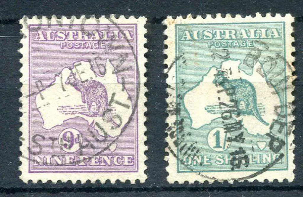 9d violet & 1/- green. Both fine used & well ... Image 1++