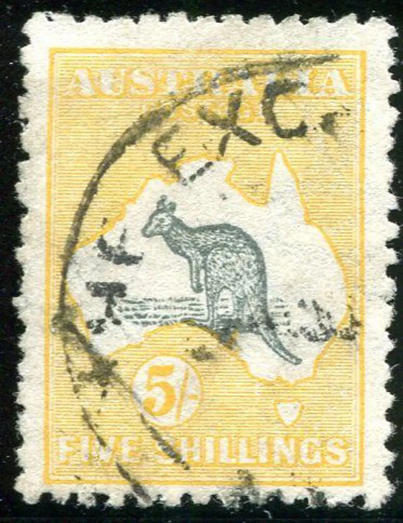 5/- deep grey & chrome with inverted wmk. Used ... Image 1++