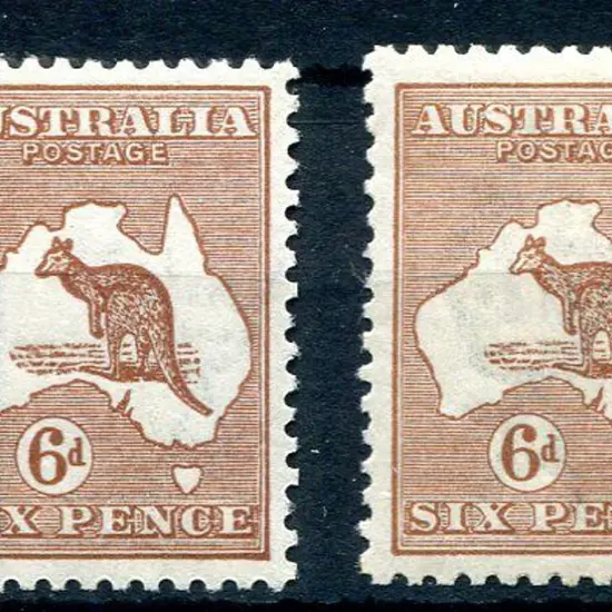 6d chestnut x 2. MUH & well centred. ACSC 21A, ...