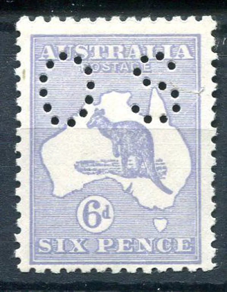 6d pale greyish-violet Die II perfined "OS". Fine ... Image 1++