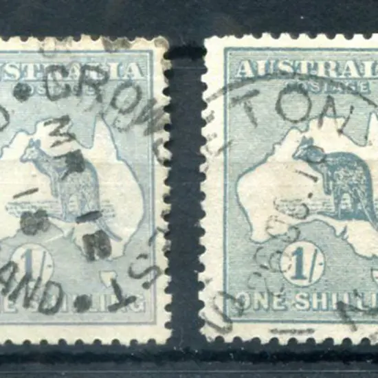 1/- grey-green Die II. Fine used by neat Crows ...