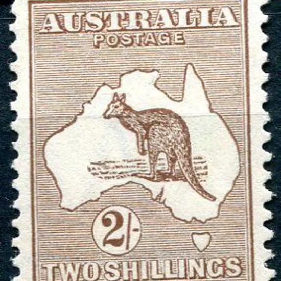 2/- brown. MLH & well centred. ACSC 37, Cat. $450