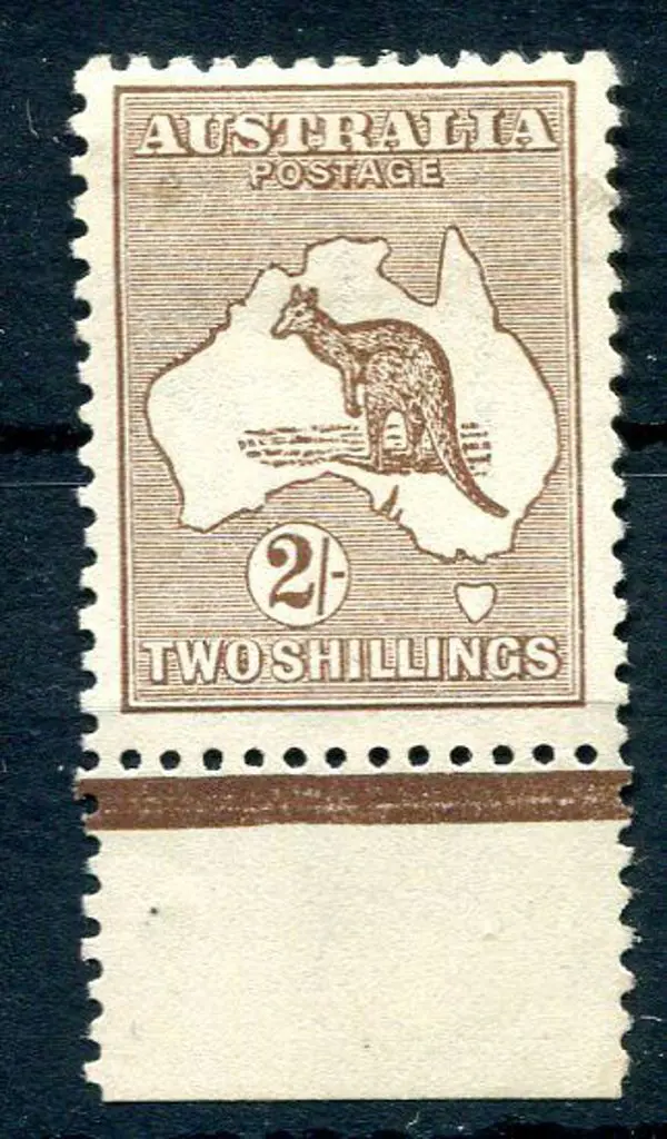 2/- deep brown with bottom selvedge. MLH/MH with ... Image 1++