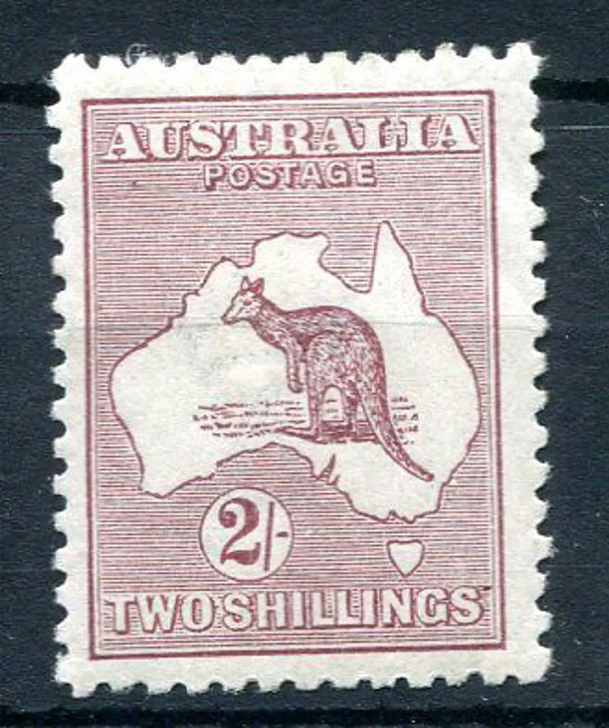 2/- maroon. MLH with small remnant & light ... Image 1++