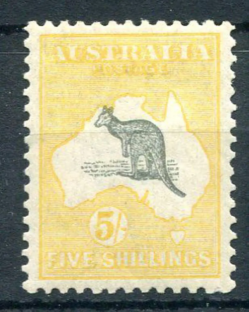 5/- grey & pale yellow. MLH & well centred. ACSC ... Image 1++