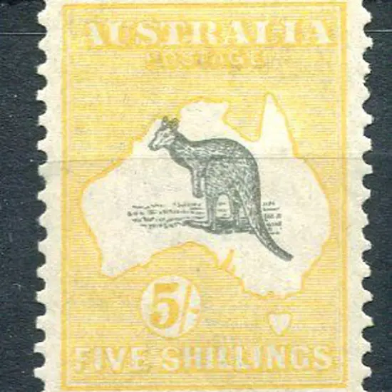 5/- grey & pale yellow. MLH & well centred. ACSC ...