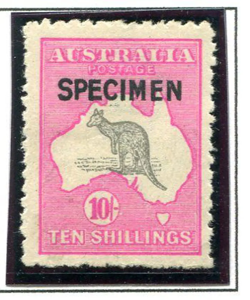 10/- grey & pink ovptd "SPECIMEN" type B. MVLH & ... Image 1++
