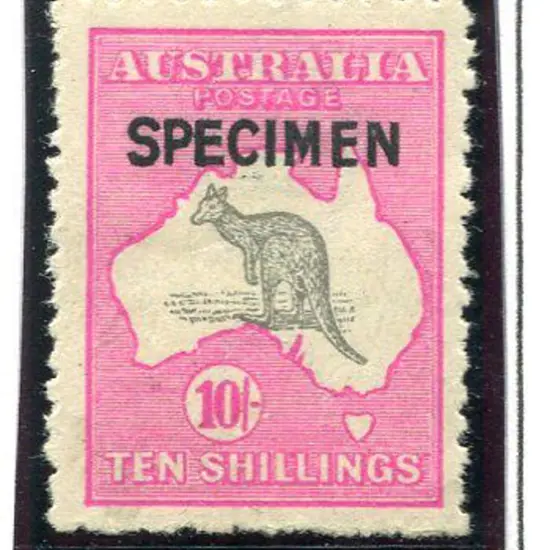 10/- grey & pink ovptd "SPECIMEN" type B. MVLH & ...