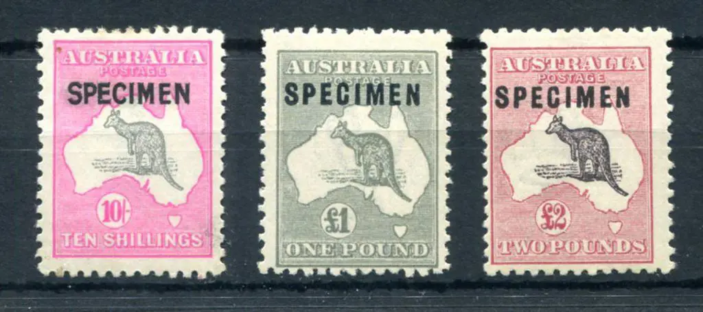 10/-, £1 grey & £2 purple-black & rose ovptd ... Image 1++