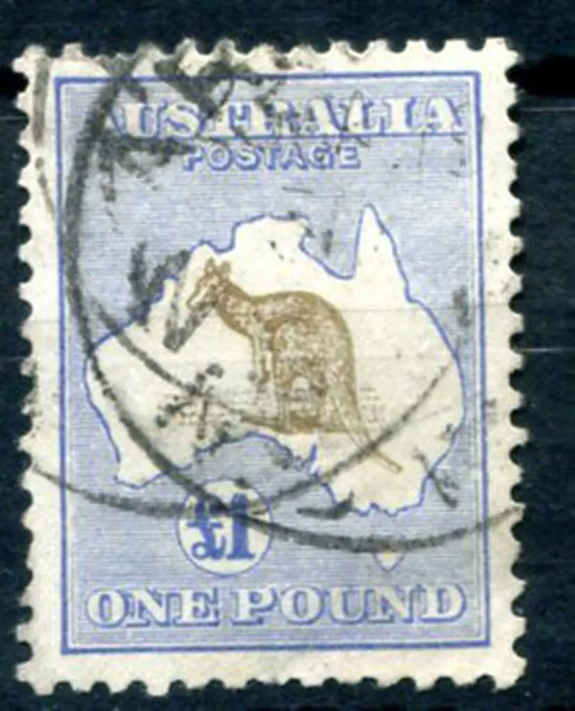 £1 purple-brown & blue with multiple overlapping ... Image 1++