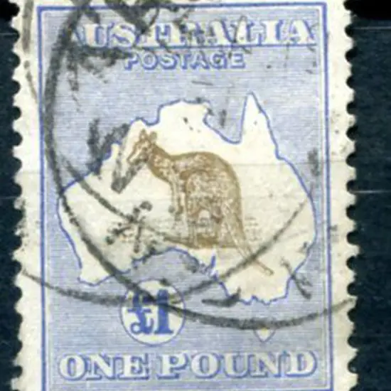 £1 purple-brown & blue with multiple overlapping ...