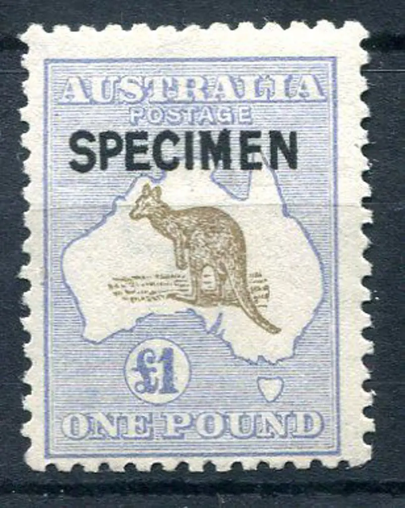 £1 olive-brown & pale blue ovptd "SPECIMEN" type B ... Image 1++