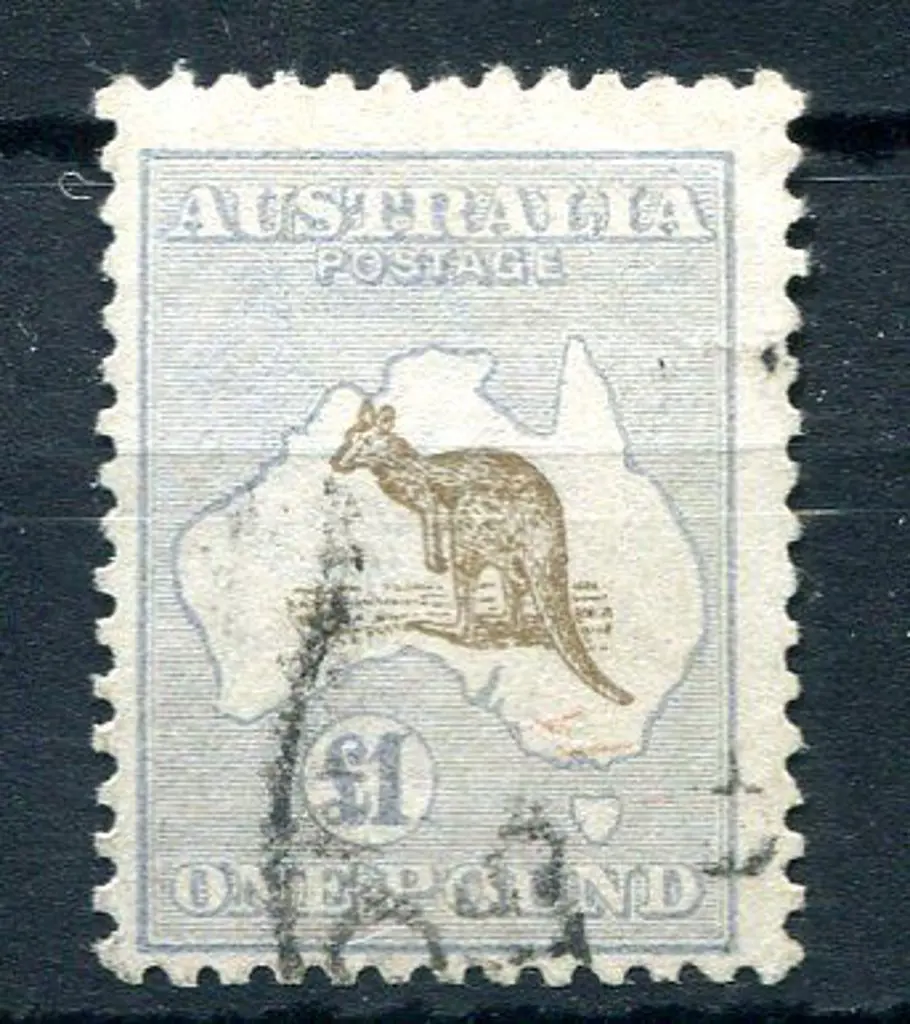 £1 olive-brown & pale blue. Used with indistinct ... Image 1++