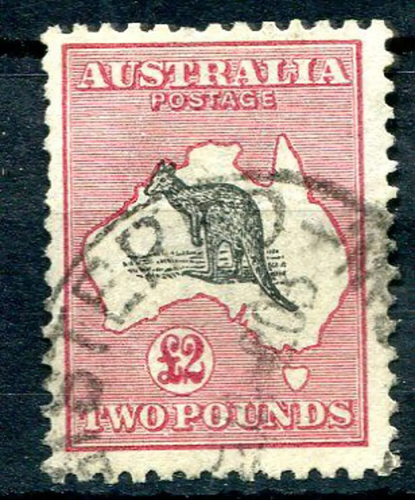 £2 black & rose with kangaroo vignette touching ... Image 1++
