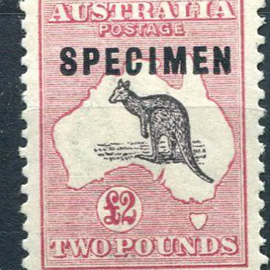 £2 purple-black & rose ovptd "SPECIMEN" type C. ...