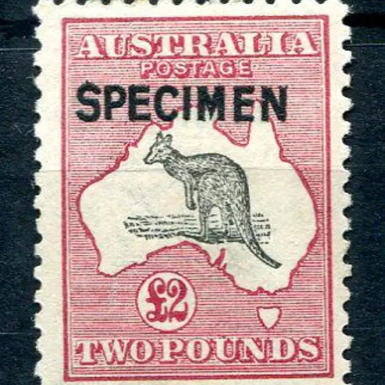 £2 grey & rose- crimson ovptd "SPECIMEN" type D. ...