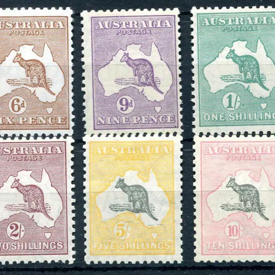 1929/30 Small Multiple Watermark 6d to 10/- ...
