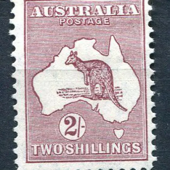 1931-47 CofA 2/- maroon with "Cut throat kangaroo" ...
