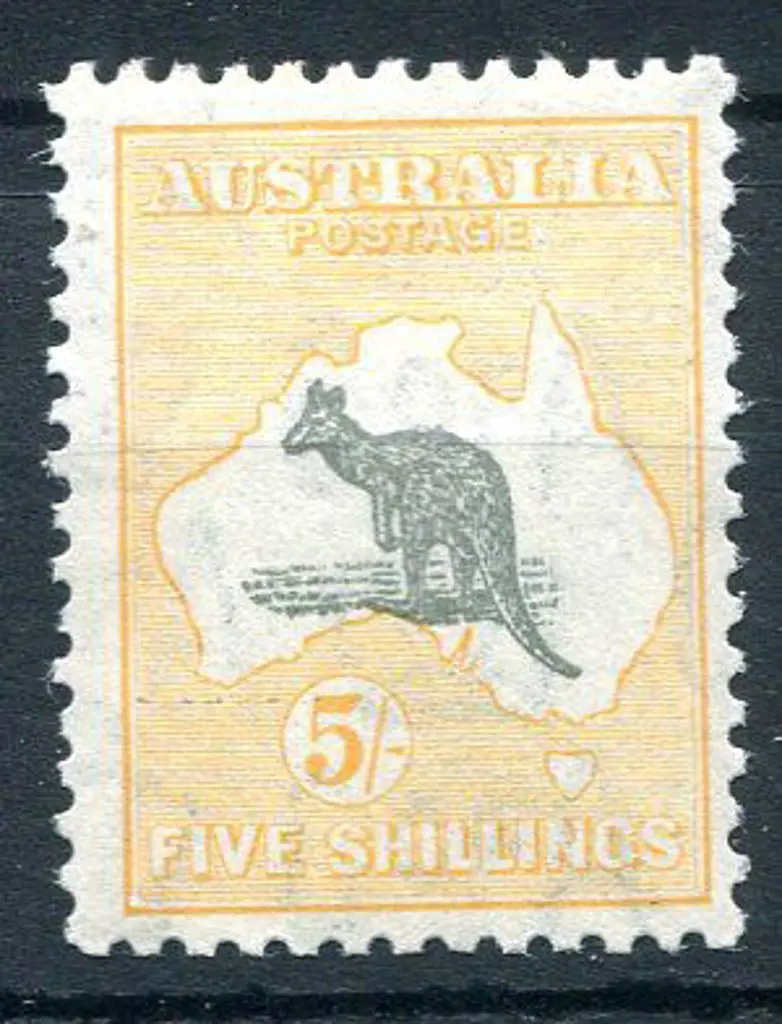 1931-47 CofA 5/- grey & yellow-orange. Fresh MLH, ... Image 1++