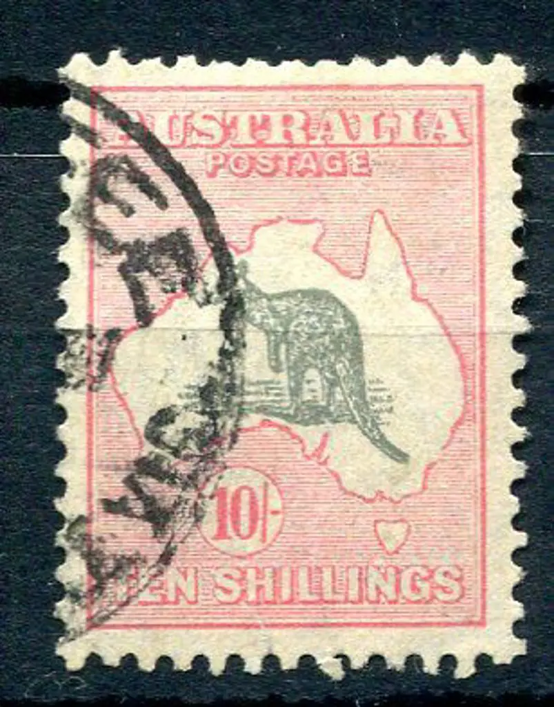 1931-47 CofA 10/- grey & pink with "broken coast ... Image 1++