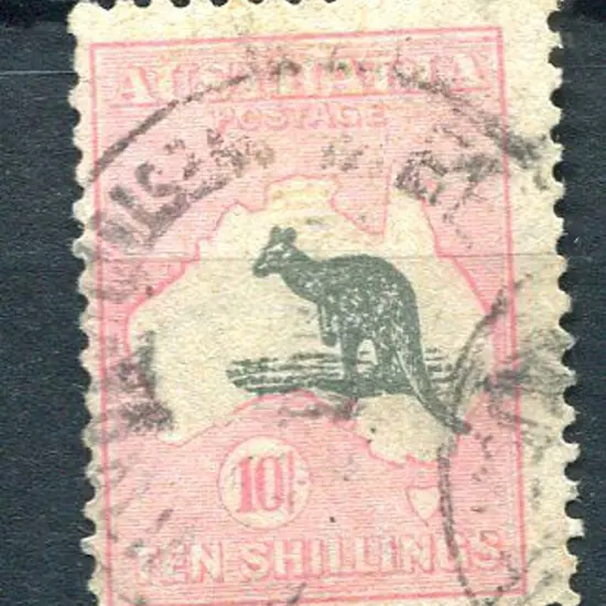 1931-47 CofA 10/- grey & pink with "Misplaced ...