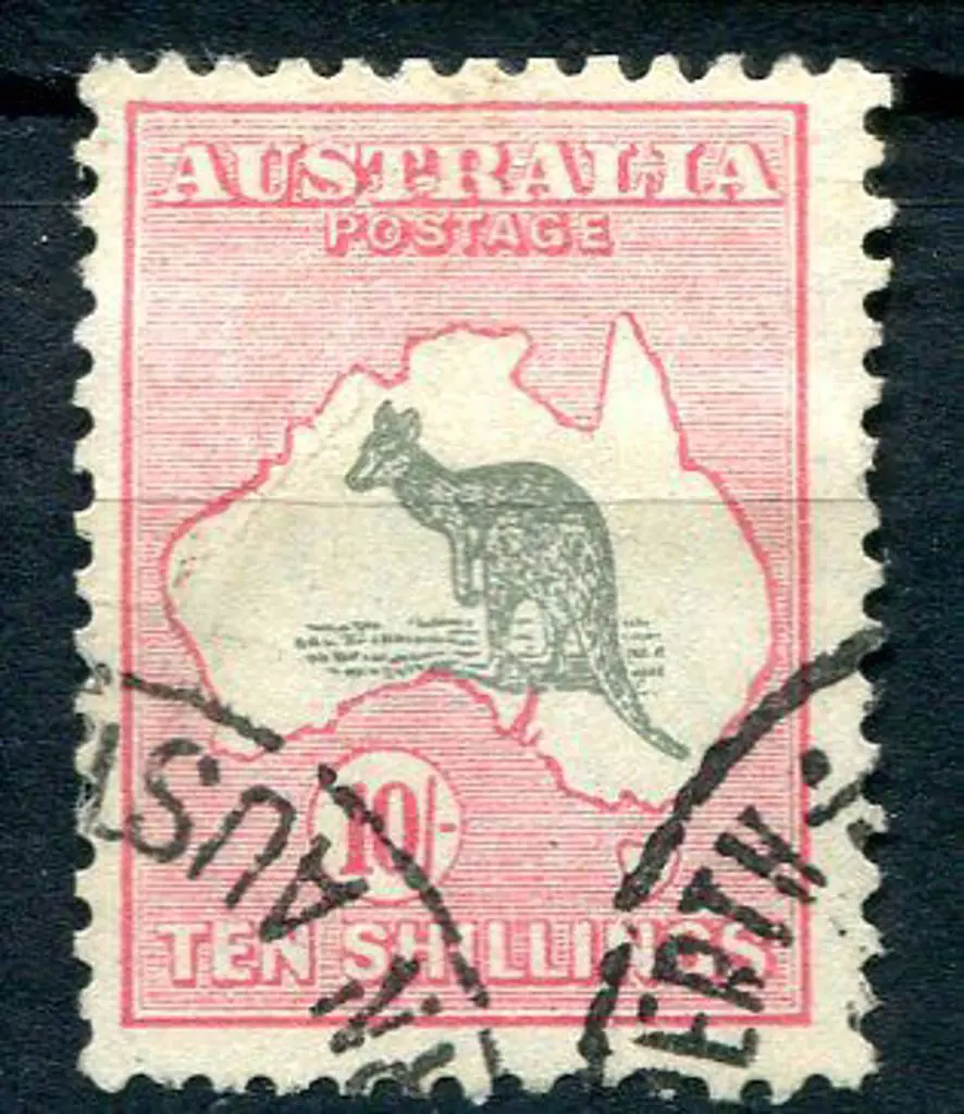 1931-47 CofA 10/- grey & pink. Fine used with part ... Image 1++