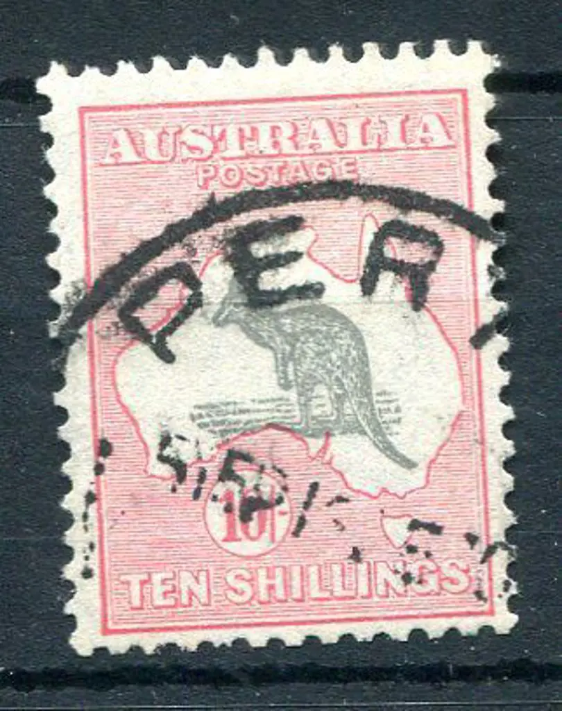 1931-47 CofA 10/- grey & pink. Good to fine used ... Image 1++