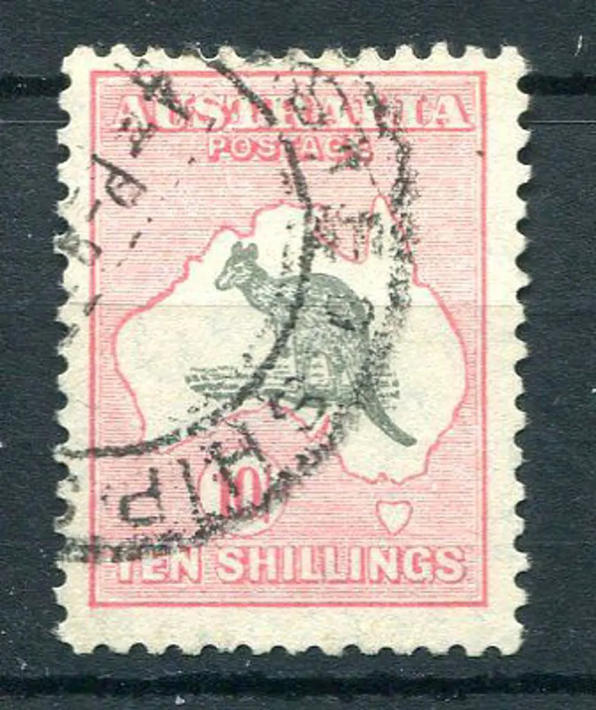 1931-47 CofA 10/- grey & pink used with part ... Image 1++
