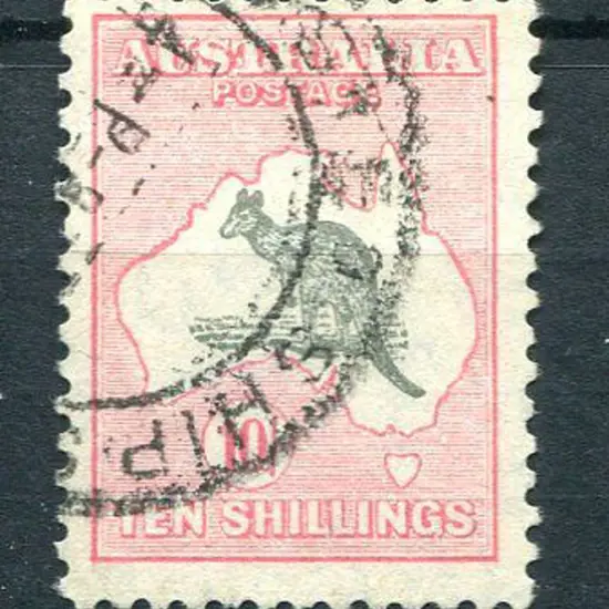 1931-47 CofA 10/- grey & pink used with part ...