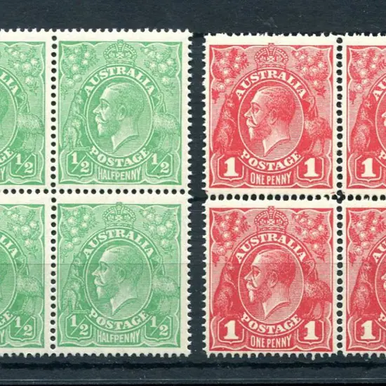 1914-20 Single watermark ½d emerald comb perf ...