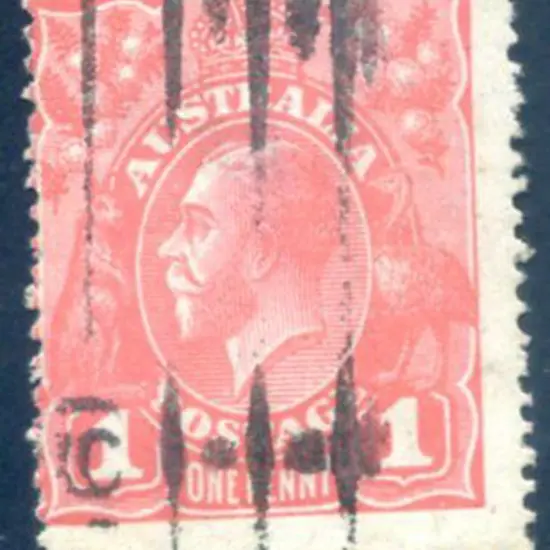 1914-20 Single watermark 1d deep salmon Eosin. ...